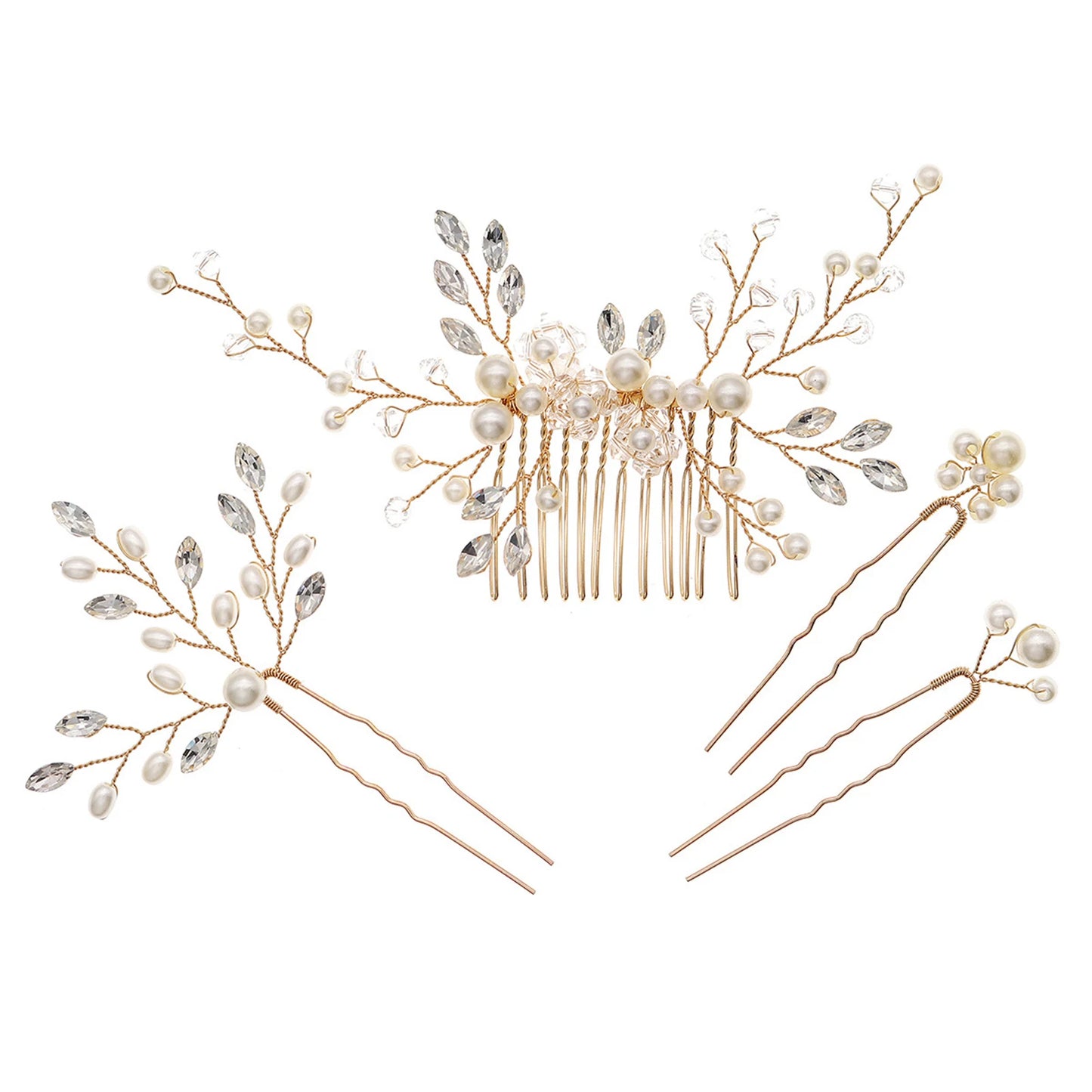 Wedding U-Shape Hairpin Hair Comb Set Luxurious Hair Jewelry Hair Styling Tool for Birthday Stage Party Hairstyle Making