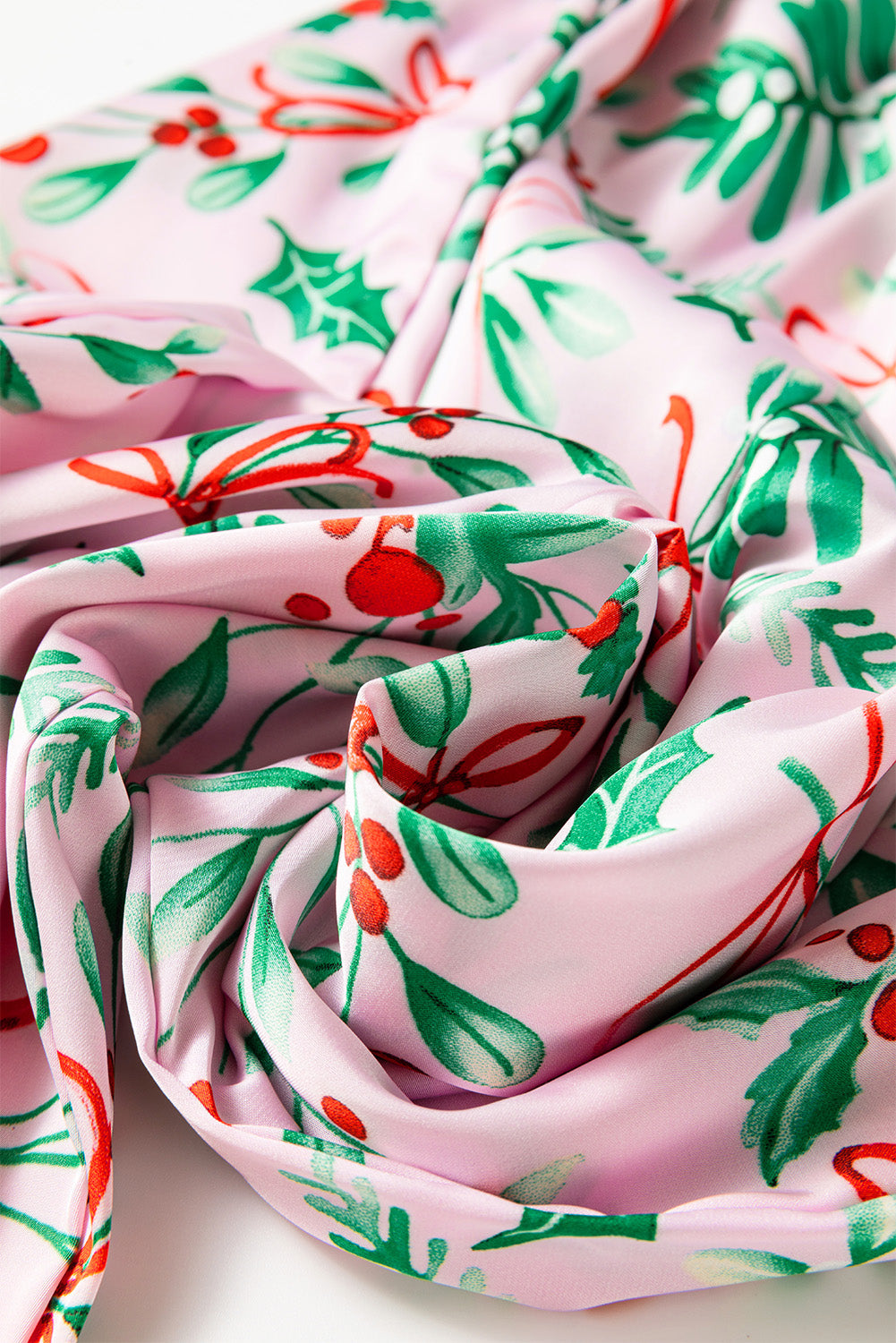 Christmas Berries Satin Shirt and Pants Pajama Set