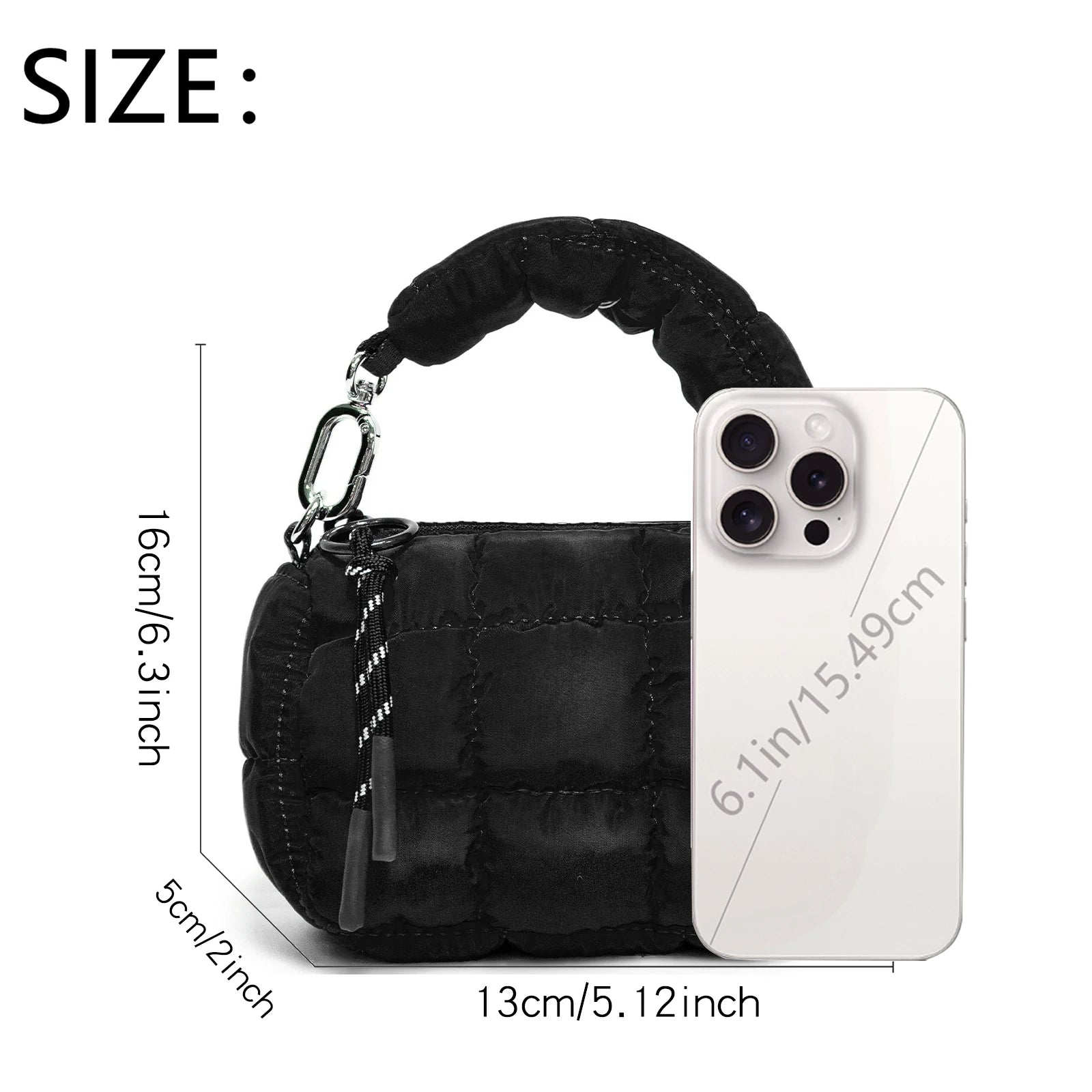 Mini Lipstick Bag Quilted Coin Bag Same as Free people Cosmetic Bag Cute Puffer Handbags Makeup Pouch Christmas Gift for Women
