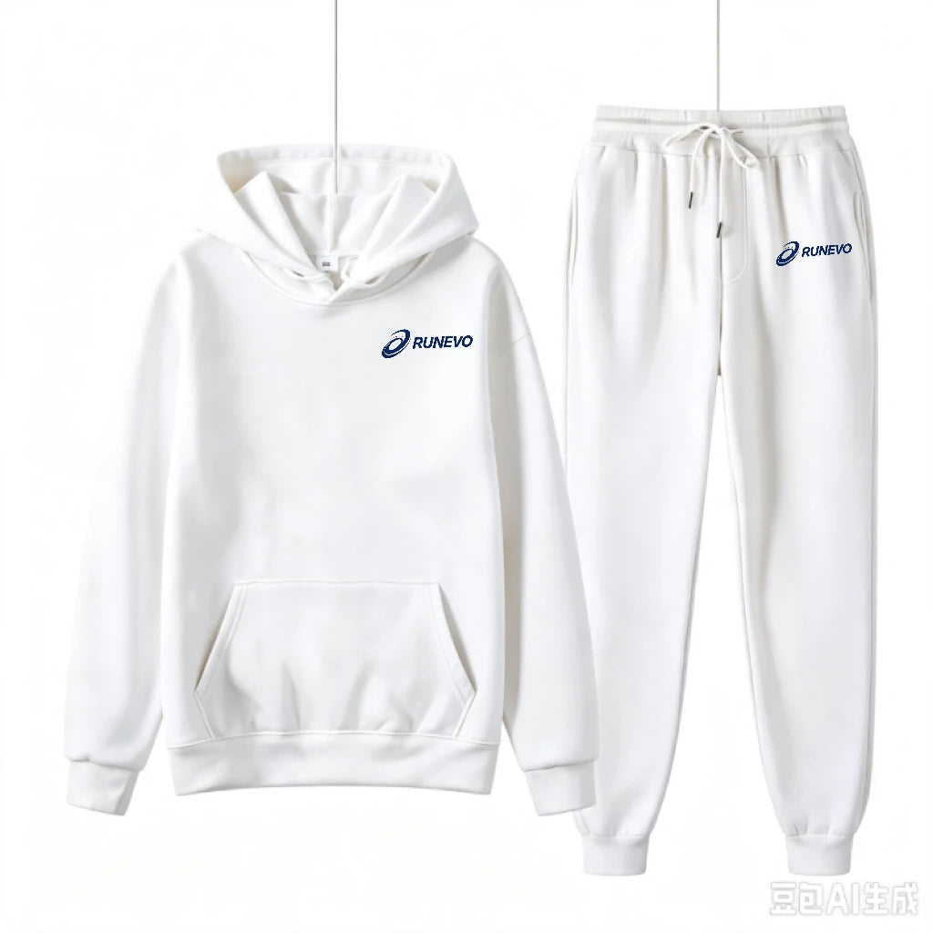 Women's Fashion Printed Autumn and Winter 2-Piece Sportswear Hooded Pullover Pants Sports Suit