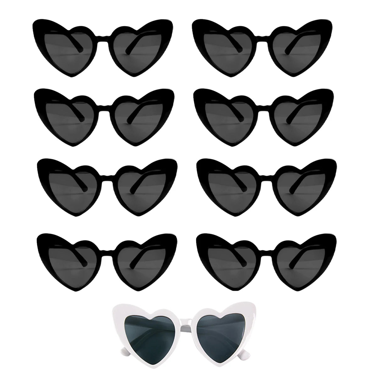 Heart Shaped Sunglasses for Women Retro Cat Eye Sunglasses Wedding Engagement Decoration Shopping Traveling Party Accessories
