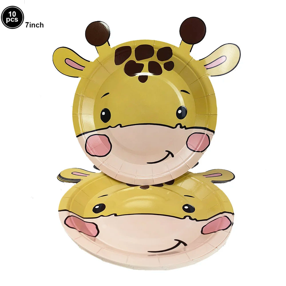 1pcs Jungle Party Cake Topper Safari Animals Figures Toys Picks Wild Jungle Animals Theme Baby Shower Happy Birthday Cake Decor