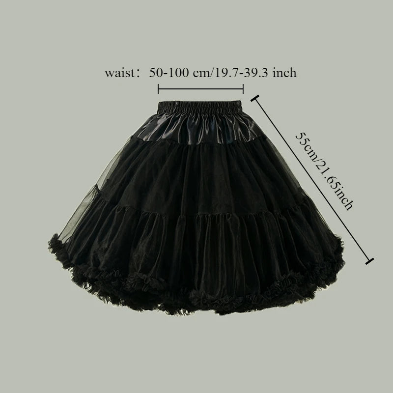 Woman Tutu Skirt Petticoat Crinoline Underskirt Fluffy Pettidress Ladies Puffy Tutu White Luxury Skirt Wedding Dress Bottom Loli
