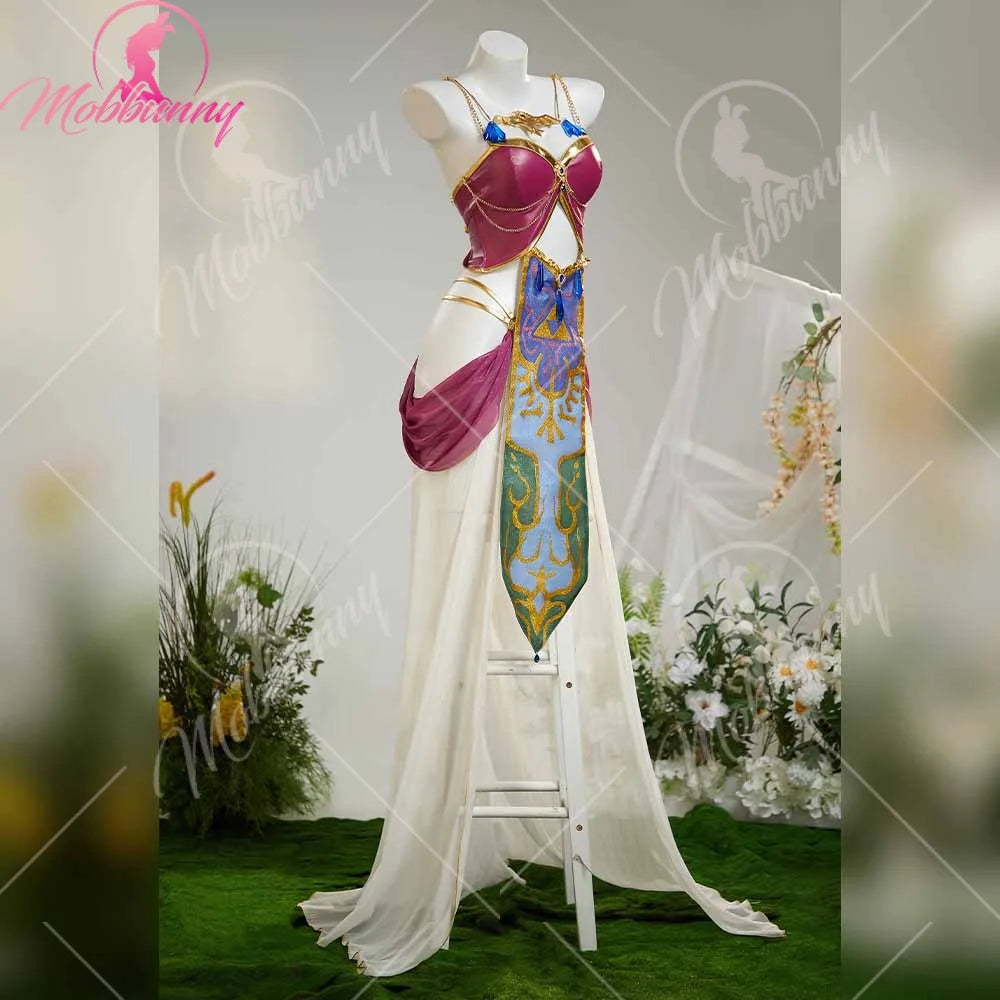 MOBBUNNYWomen Princess Cosplay Costume Anime Dance Dress Outfit Sexy Lingerie Short Top with Panty and Ribbon Halloween