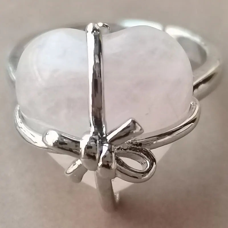 Blue Sand Heart Bead Ring PWB1093