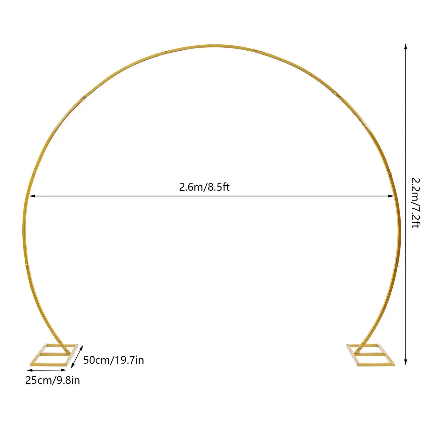 8ft/9.5ft White Round Metal Wedding Arch,Circle Balloon Arch Stand for Garden, Yard, Wedding, Bridal, Indoor Outdoor Party