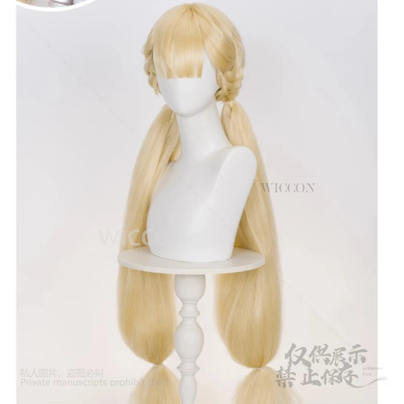 Anime Game ZZZ Alice Cosplay 90cm Gold Solid Color Wigs Female High Quality Heat Resistant Synthetic Hair Halloween Party Comic