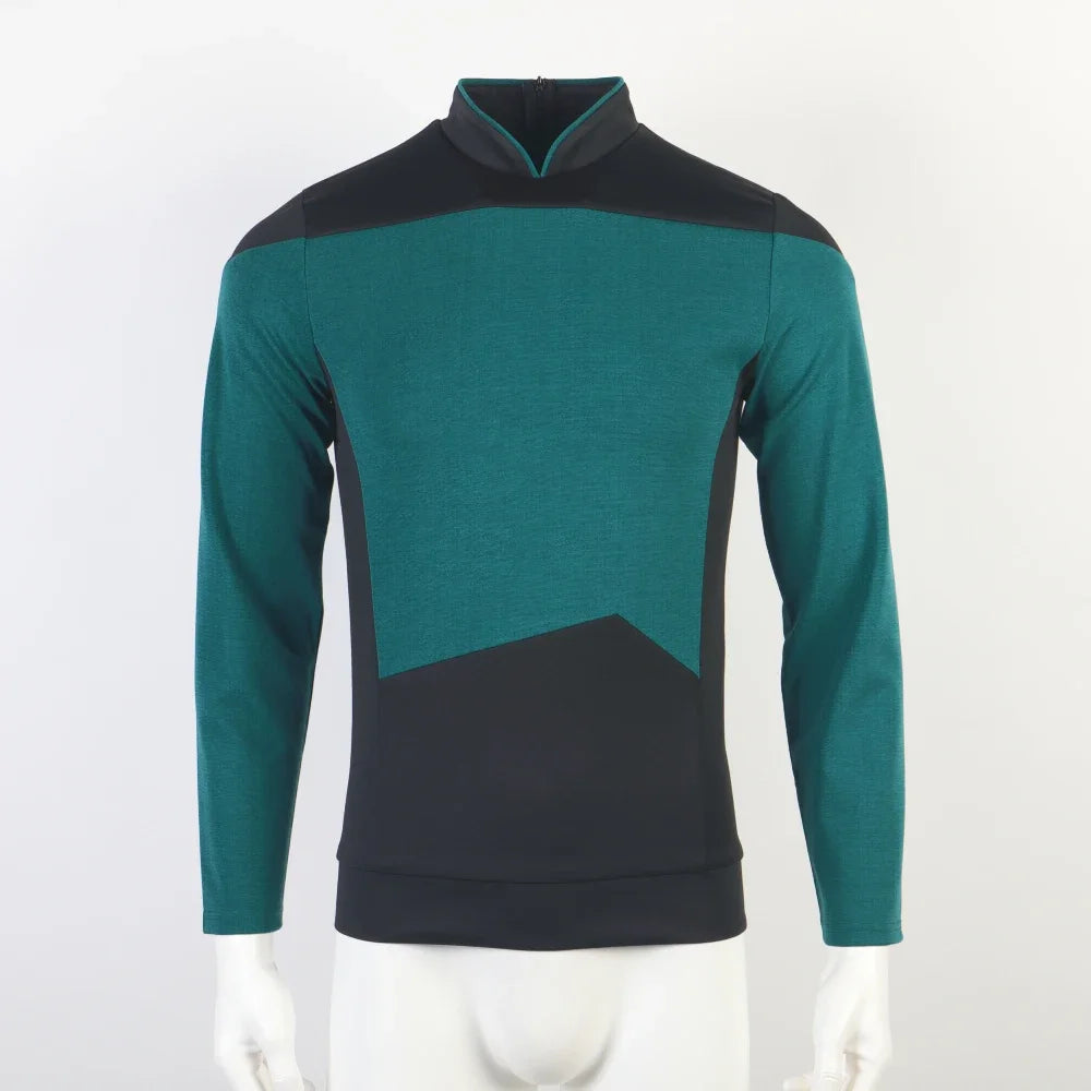 Star TNG The Next Generation Trek Red Yellow Blue Shirt Uniform Cosplay Costume For Men Coat Halloween Party