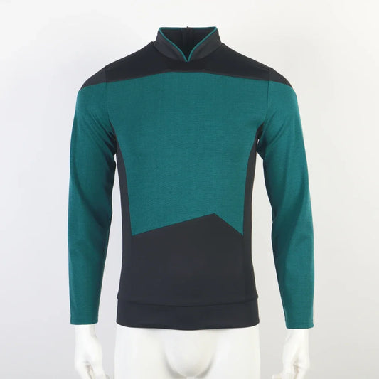 Star TNG The Next Generation Trek Red Yellow Blue Shirt Uniform Cosplay Costume For Men Coat Halloween Party