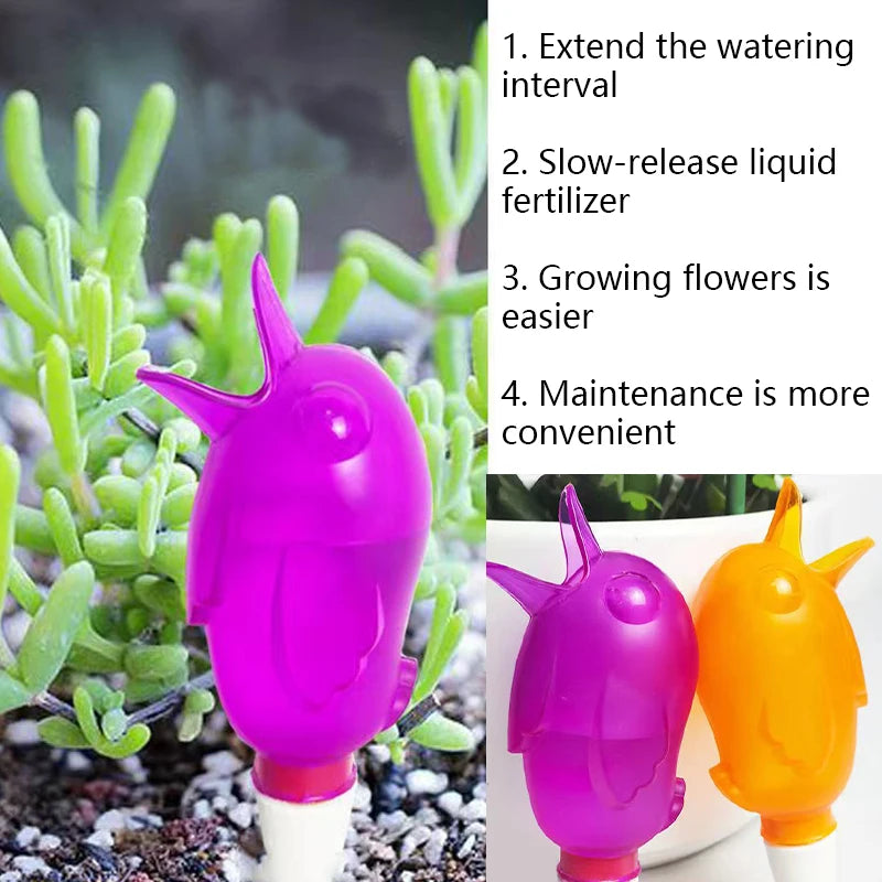 High quality automatic flower waterer plant waterer self watering water balloon bird shaped hand blown plastic
