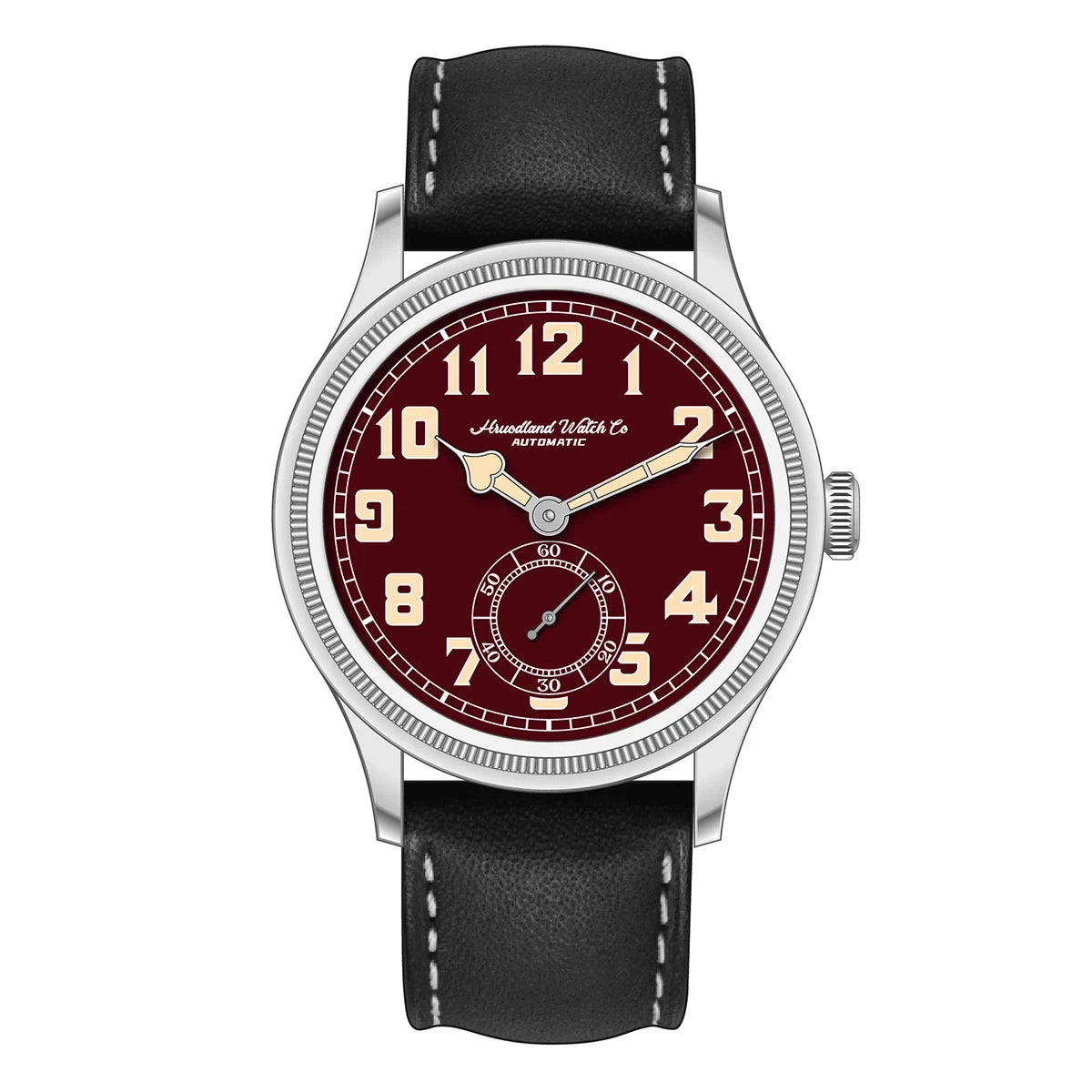 Hruodland 2025 Classic Men's Automatic Mechanical Watch K1 Mirror Stainless Steel Brown Leather Diving 5Bar Watch reloj hombre
