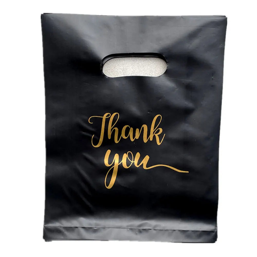 50pcs Multi Style Plastic Handle Bag 15*20cm Small Jewelry Packing Bag Party Favor Bags For Candy Cookie Gift Packaging Bag
