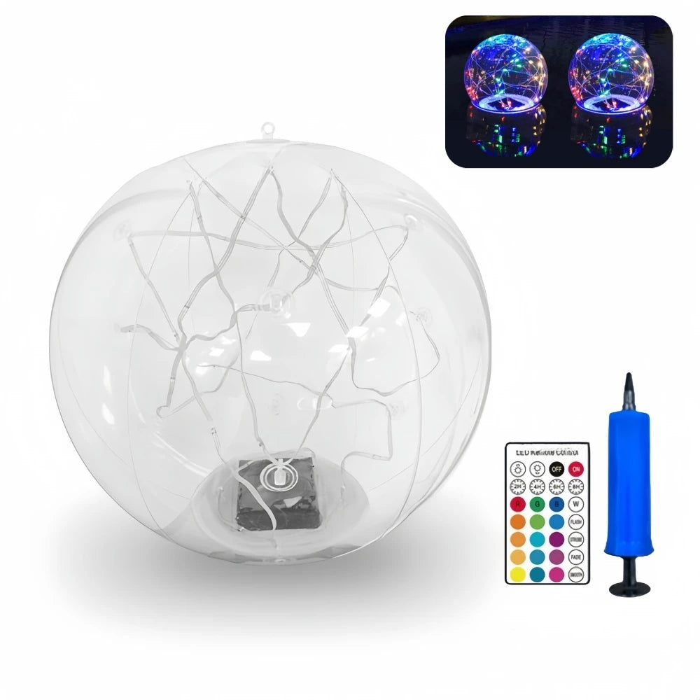 Solar Floating Pool Lights 34cm Large Inflatable Pool Beach Ball For Water Pool Party Outdoor Balloon LED Garden Ball Light