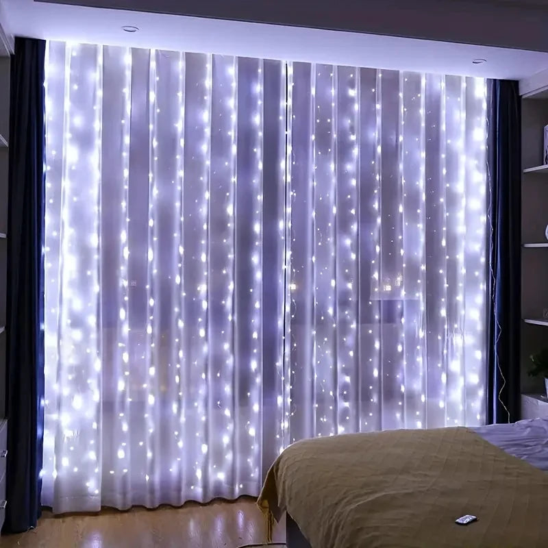 3/6M LED Lights String Fairy Decoration USB Plug Holiday Curtain Lamp 8 Mode for Home Garden Christmas Party New Year Wedding
