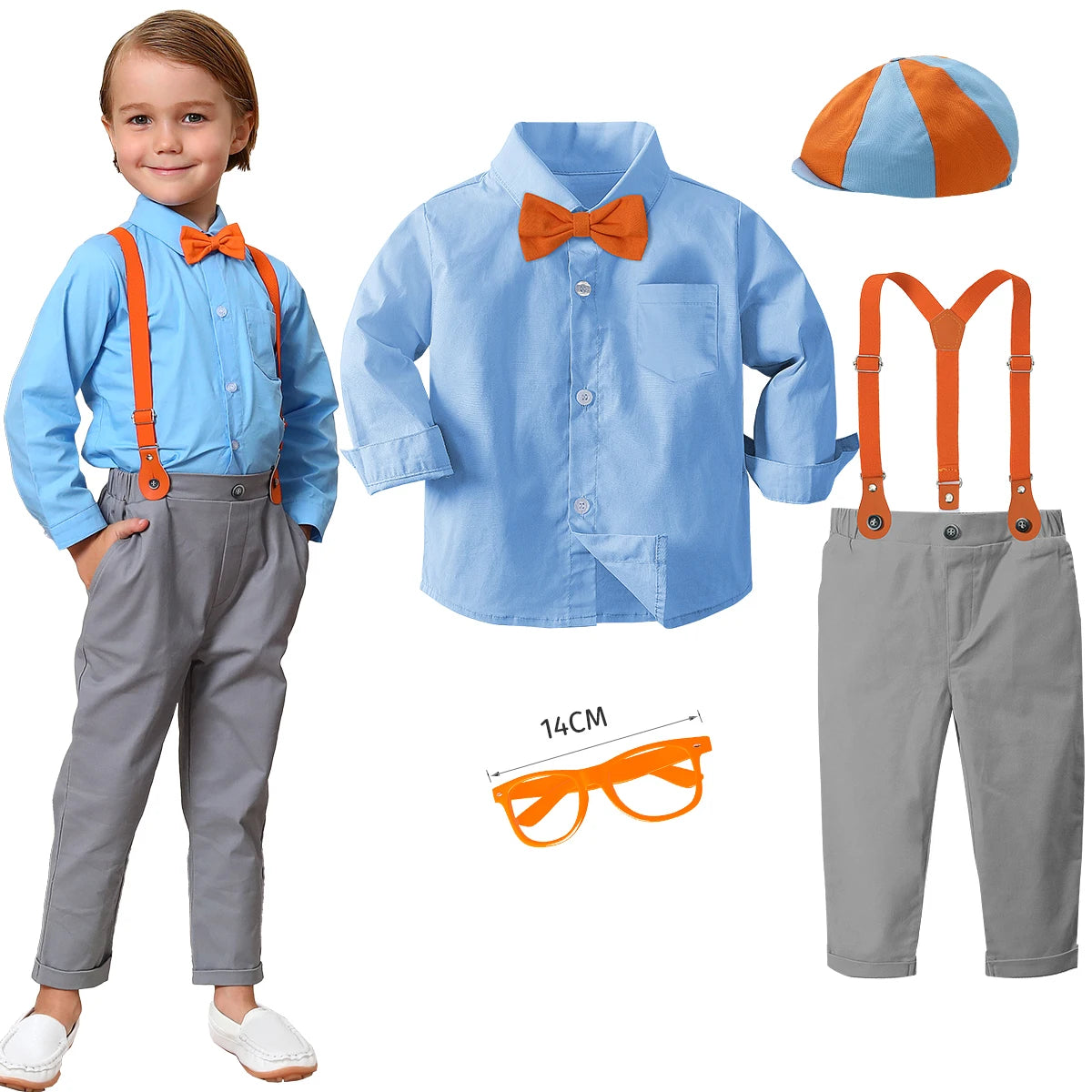 Boys Suits Baby Halloween Outfits Toddler Boy Birthday Set Kids Suspender Dress Gentleman Photography Infant Party Gift Clothes
