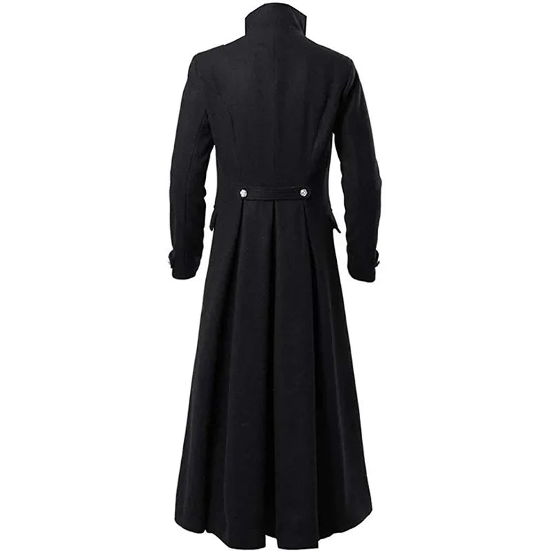 Men's Medieval Gothic Retro Mid-length Trench Coat