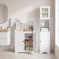 Bathroom storage cabinet combo: white MDF material, moisture-resistant finish, space-saving design for small bathrooms