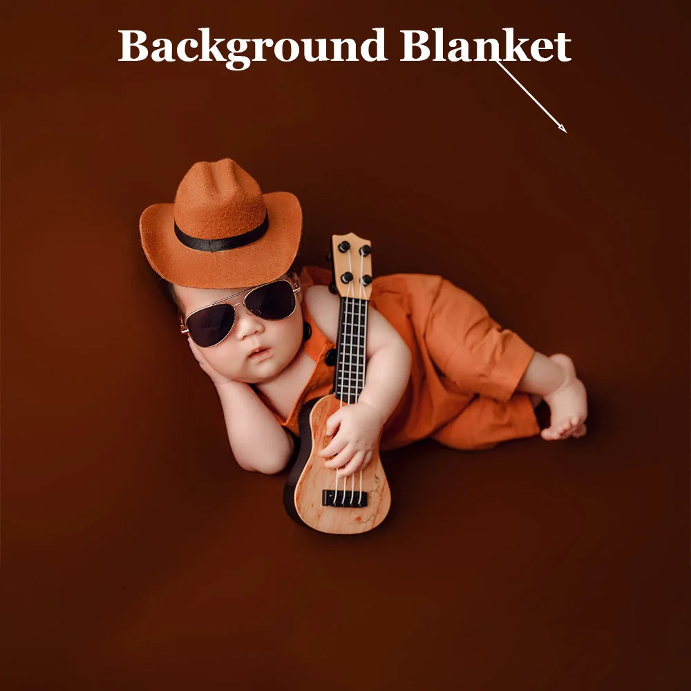Infants Photography Props Clothes Overalls Cowboy Hats Baby Boy Photoshoot Outfit Sunglasses Guitar Studio Babies Shooting Props