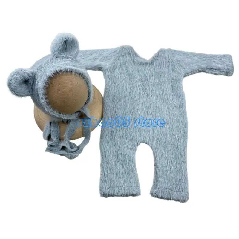 85LE Bear Outfit Hat Set Boy Girl Photo Clothes Photography Props
