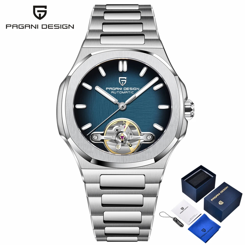 PAGANI DESIGN 2025 new Sapphire automatic mechanical watch men's gift gift box stainless steel men's watch 50 meters waterproof