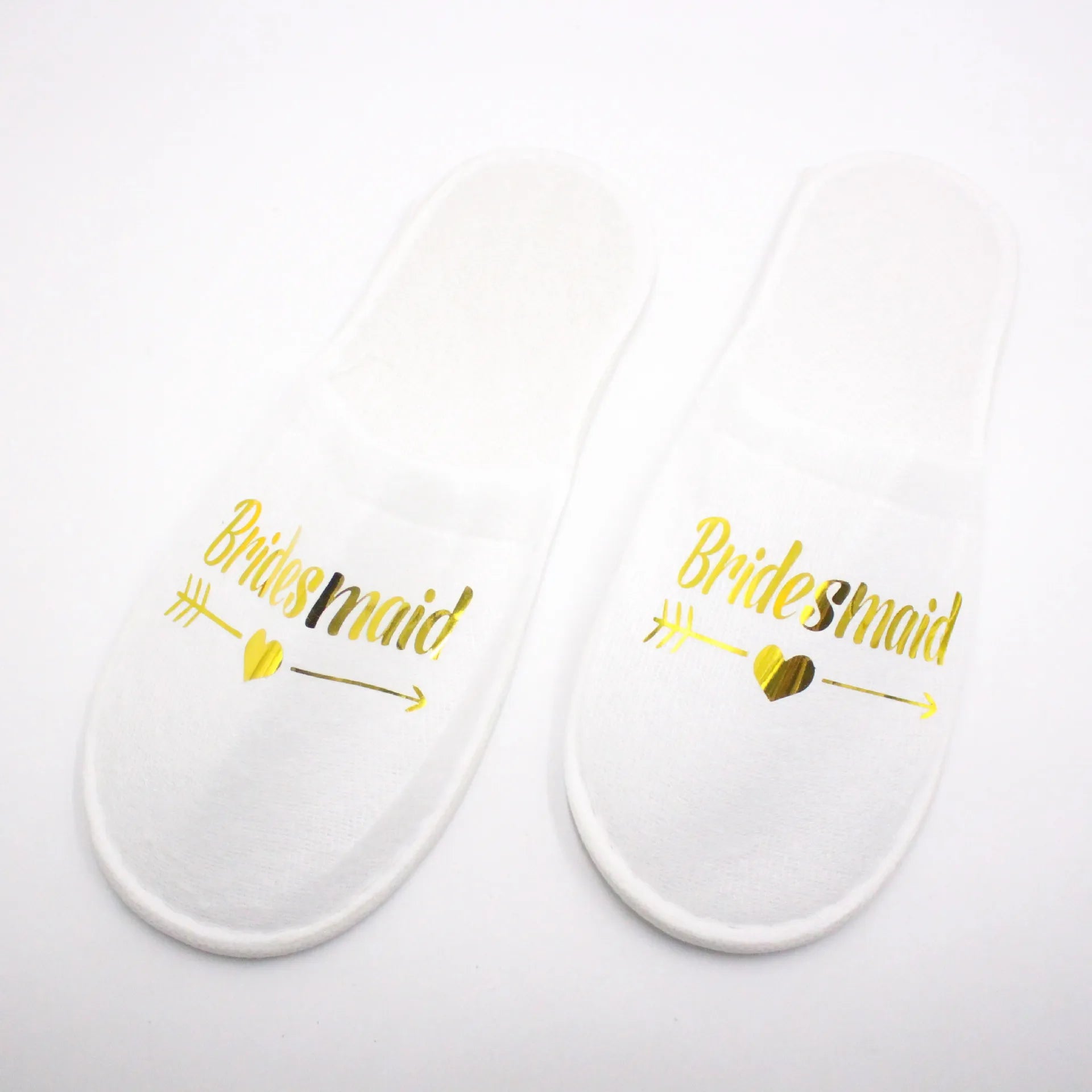 20 Pairs Bride & Bridesmaid, Wedding Party Guests Home Slip on Shoes Bridal Party Slippers Open-toe with Golden, Red and Black