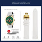 watch band For GUCCI YA1264065 Little Bee Embroidered Gucci Men's and Women's Green Genuine Lea/ther Watch Strap 20mm Bracelet