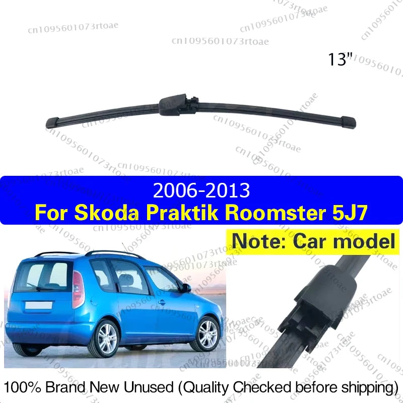 13" For Skoda Praktik Roomster 5J7 2006 - 2013 Rear Wiper Blade Windshield Windscreen Tailgate Window Rain Brush Car Accessories