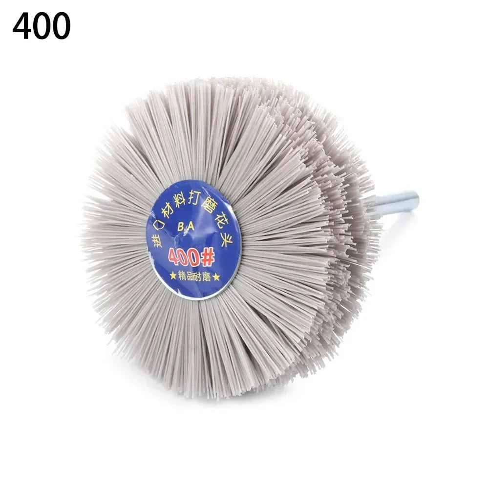 80mm Grinding Wheel Brush Nylon Polishing Abrasive Rotary Woodwork Metal Stone Head Grinder Polishing Brush 80-600 Grit