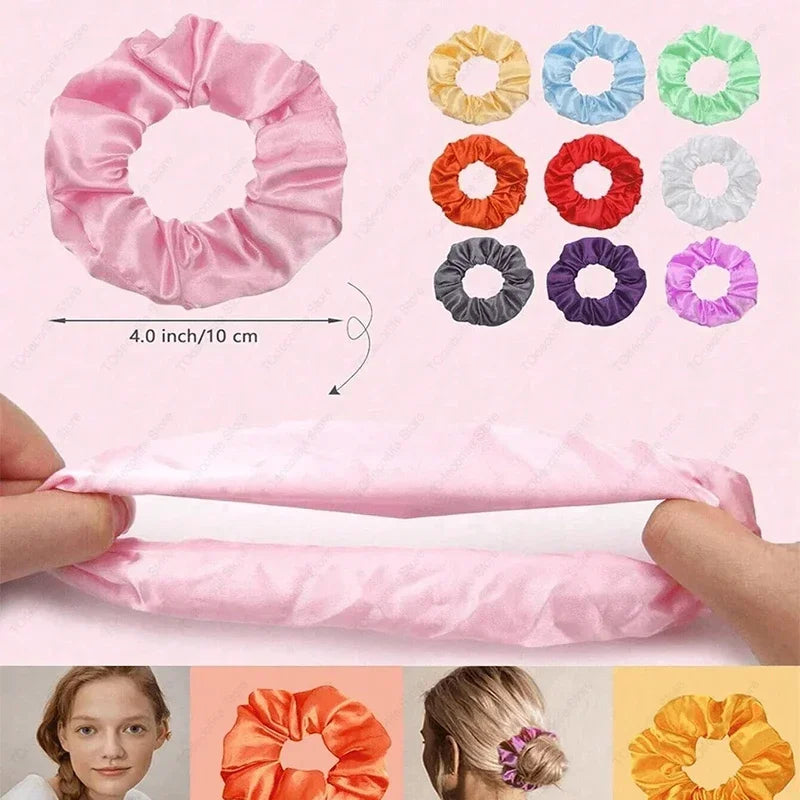 LED Luminous Scrunchies Hairband Glowing Elastic Hair Tie Rope for Women Girls Glow in the Dark Party Hair Accessory