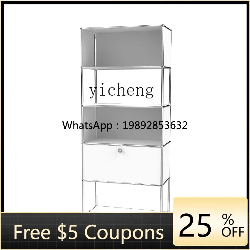 b7+  Nordic medieval cream wind small apartment display cabinet stainless steel module furniture decorative cabinet
