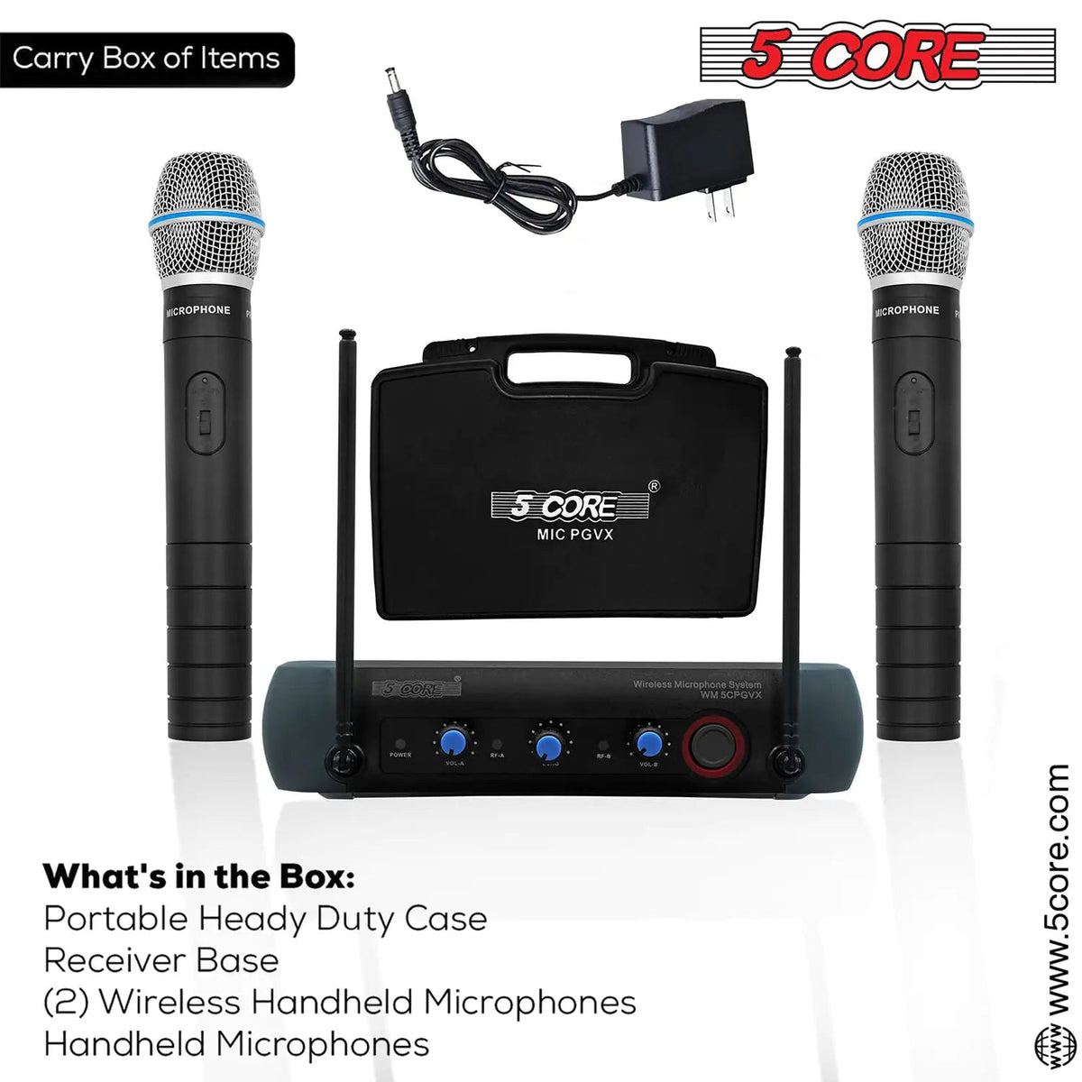 5Core Professional Wireless Microphone VHF Fixed Frequency Microfono