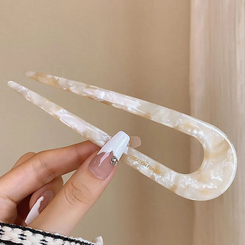 French Styles Hair Forks Hair Sticks Acetic Acid U-Shape Hair pins Bun Women Girls Vintage Hairstyle Hair Accessories Headband