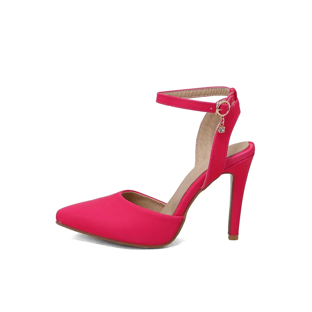 New Summer Elegant Black Green Women Nude Sandals Sexy High Heels Lady Slingback Shoes Plus Big Small Size  32 43 45 50