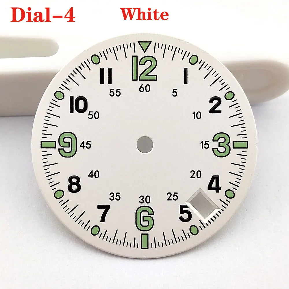 NH35 dial 28.5mm watch dial Steel 4.5 o'clock Calendar window fit NH34 NH36 NH35 Movement Men's watch Replacement accessories