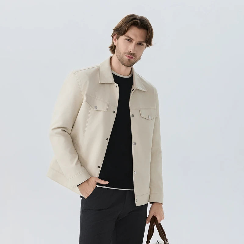 New Men's PU Leather Jacket Men's Fashionable High-end Coats Men's Luxury Style Leather Jacket Men Business Slim Casual Jacket