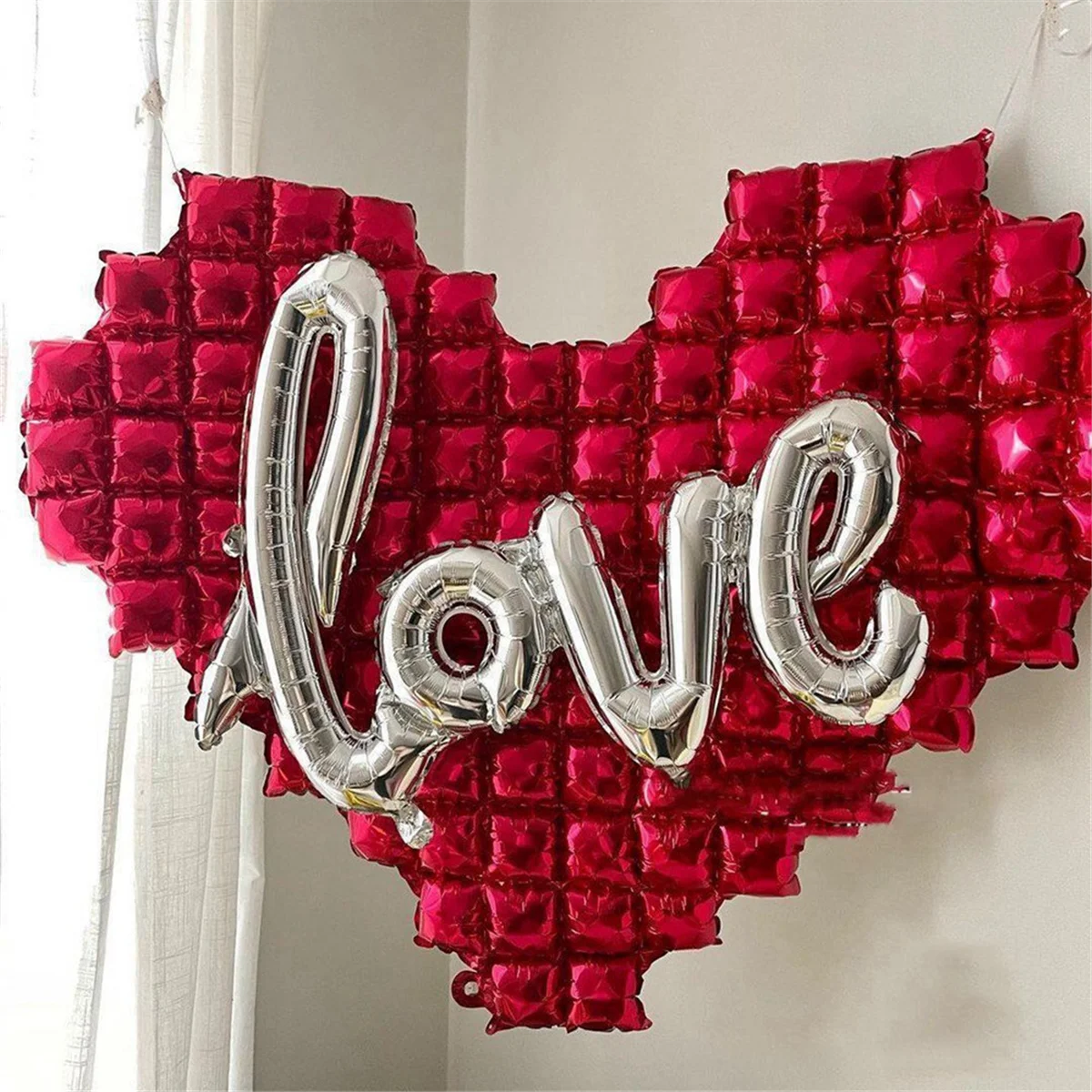 Heart Shaped Background Wall Foil Balloon Love Letter Balloons for Wedding Party Happy Valentines Day A