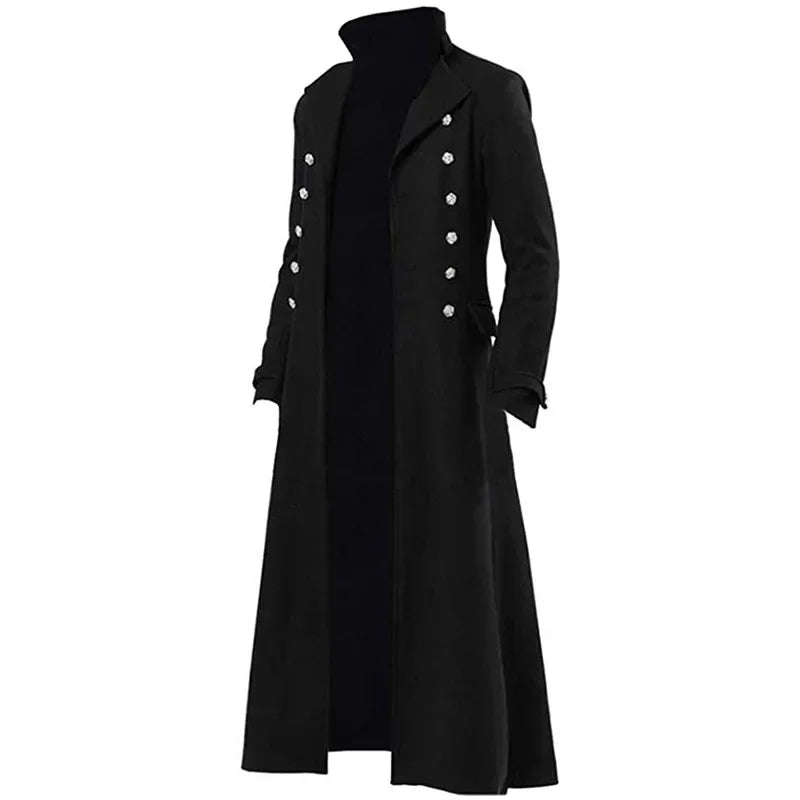 Men's Medieval Gothic Retro Mid-length Trench Coat