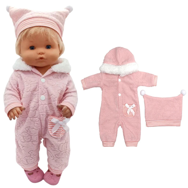 40cm Baby Doll Boy Clothes Grey Rompers Sock Hat For 38 Cm Nenuco Doll Clothing Ropa Y Su Hermanita Toys Wears