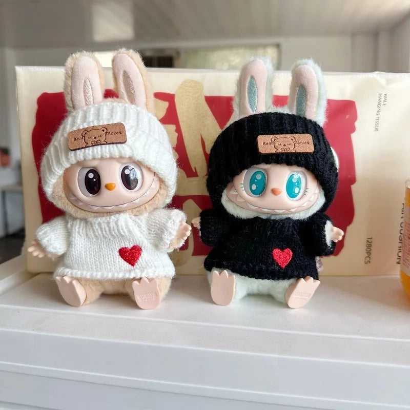 132nd generation rabub pendant clothes bear hat love set blind box baby knitted sweater hair accessories