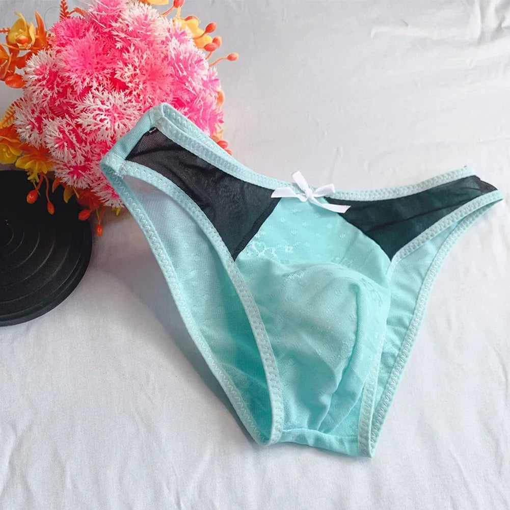Men Sexy Briefs Sheer Bugle Pouch Stretch Panties Underwear Erotic Hombre Underpants Low Rise Lingerie Breathable Soft Calcinha