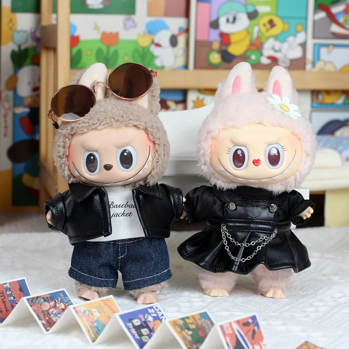 Modern Style 17cm Labubu Baby Clothes Series Doll Outfit Macaron Baby Doll Clothing Set for Collectible Figures