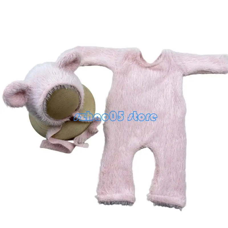 85LE Bear Outfit Hat Set Boy Girl Photo Clothes Photography Props