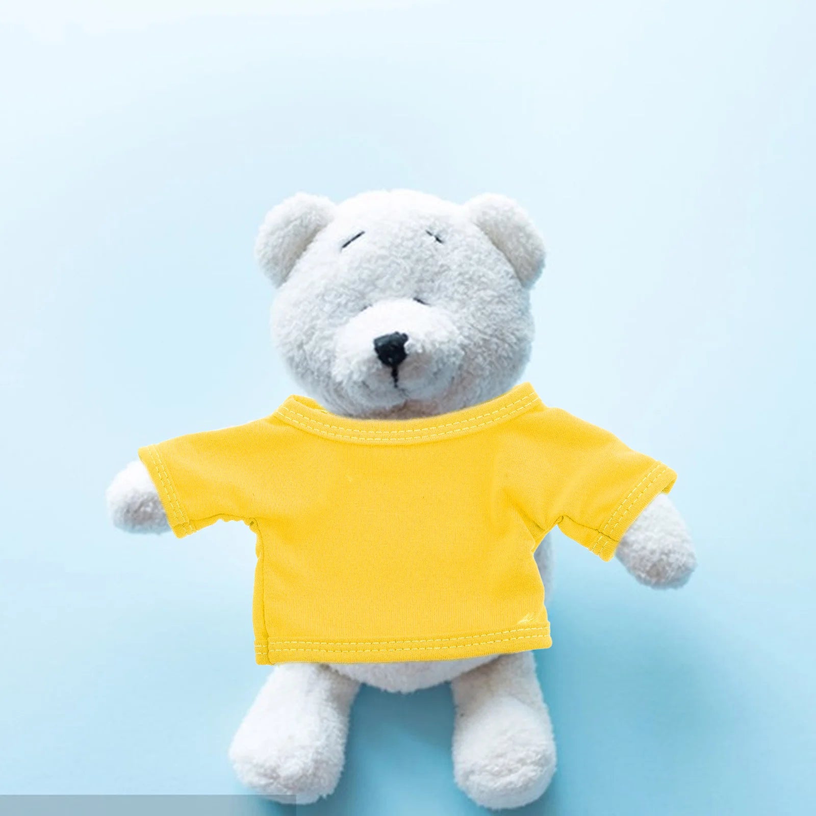 1PC Pure White Short Sleeve Bear Clothes Versatile Children Toy Collection Meticulous Craftsmanship Stuffed Animal Shirts Baby