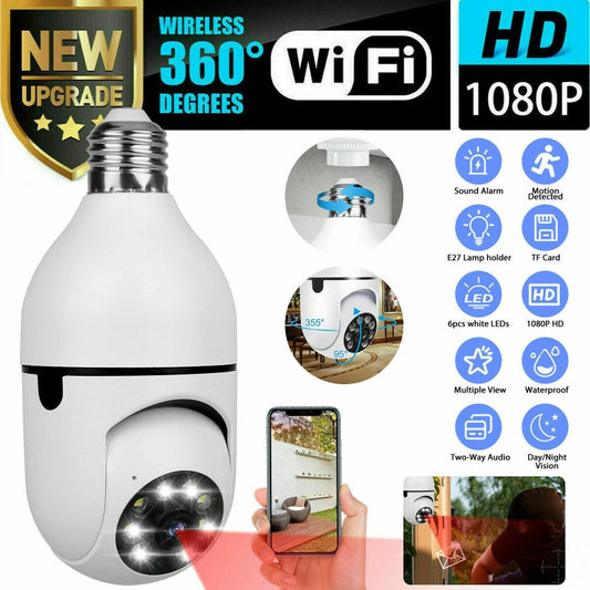 IR E27 Light Bulb Camera 1080P HD Wireless Wifi Smart Home Security