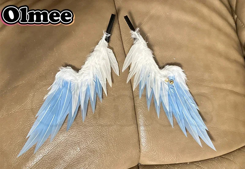 [Olmee] Robin Sunday Cosplay Feather Wings Honkai Star Rail Head Gear Hair Wear Props Accessories Stuff Model Halloween Xmas