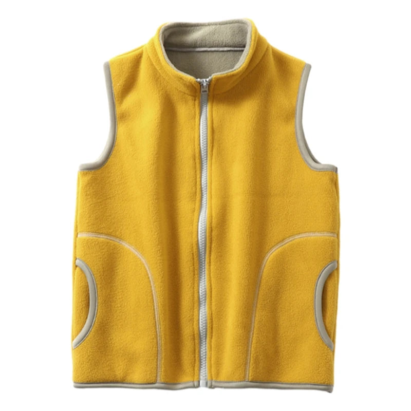 Solid Teenager Outwear Waistcoat Sleeveless Jacket Polar Fleece Children Vest for Boy Girl Warm Winter Kid Vest Toddler Clothing