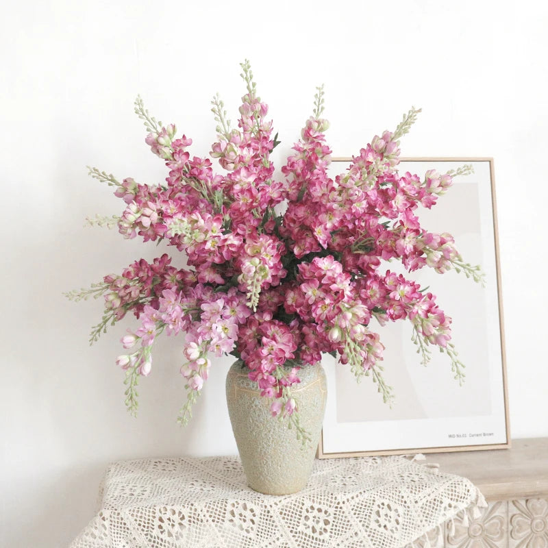 75cm Autumn Artificial Hyacinth Flowers Long Branch Wisteria Fall Christmas Home Room Wedding Table Decor Fake Floral Wreath