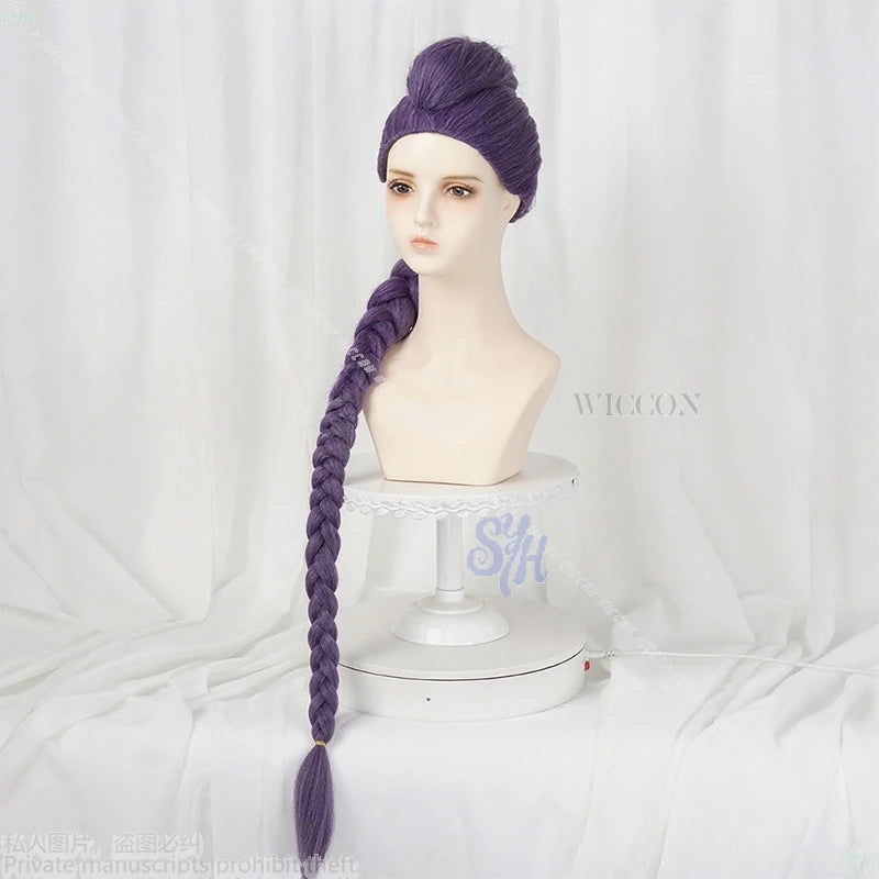 Anime Movie Kpop Demon Cosplay Rumi Lovely Jirai Kei 100cm Costume Hair Heat Resistant Synthetic Hair Wigs + Wig Cap Cos Huntrix