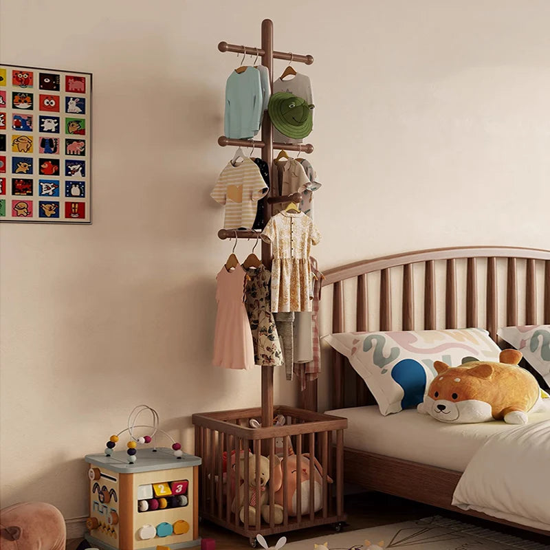 Nordic Living Room Coat Racks Wooden Clothes Organizer Space Saving Coat Racks Wall Minimalist Porte Manteau Trendy Furniture