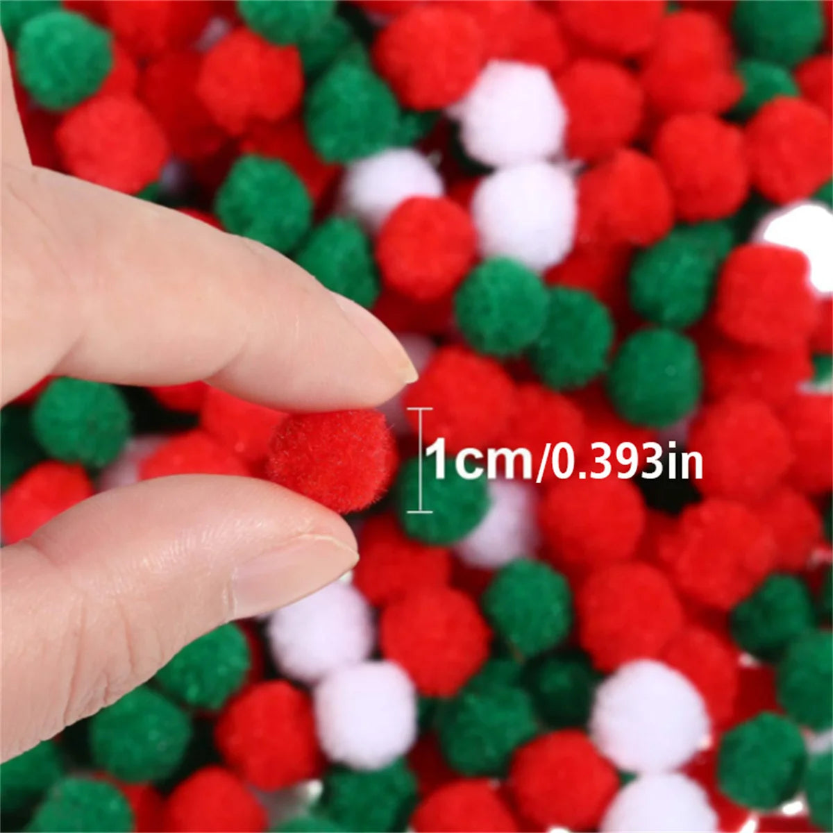 2000pcs 1cm Christmas Color Pom Poms Craft Pom Pom Balls Pompoms For Art And Crafts Making Decoration